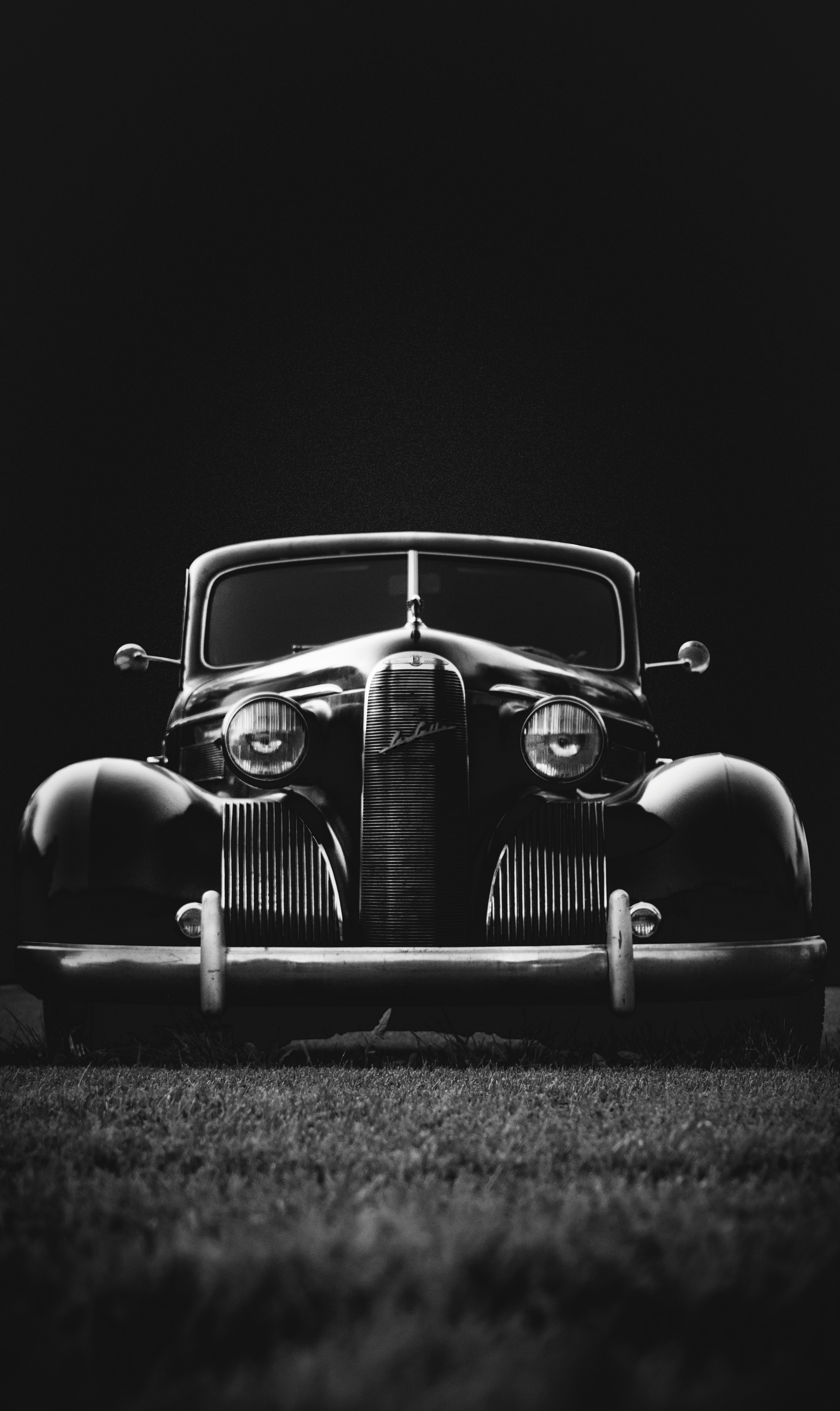 Classic car under dramatic light